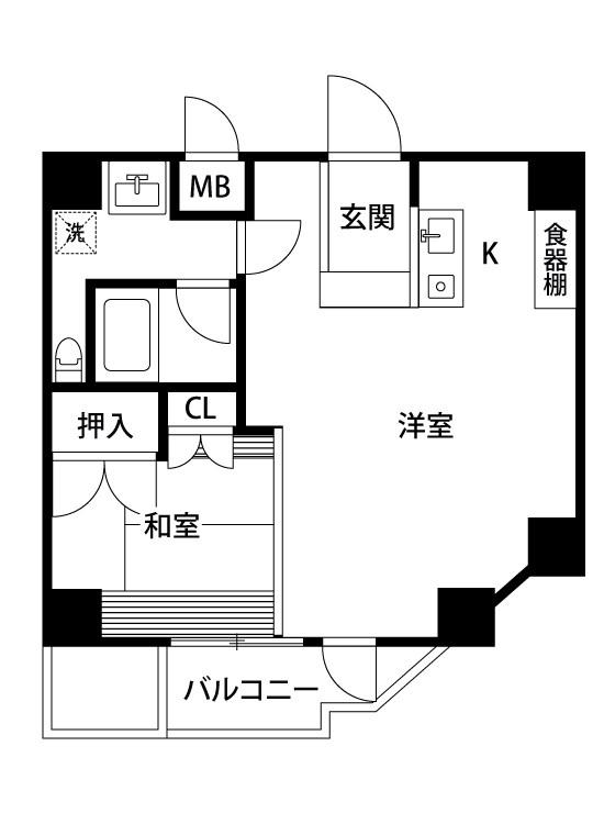 新潟芙蓉コモンズ(ワンルーム/7階)の間取り写真
