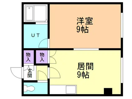 コーポ風見鶏(1LDK/2階)の間取り写真