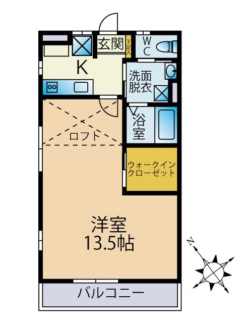 ユーミーハウス(1K/2階)の間取り写真