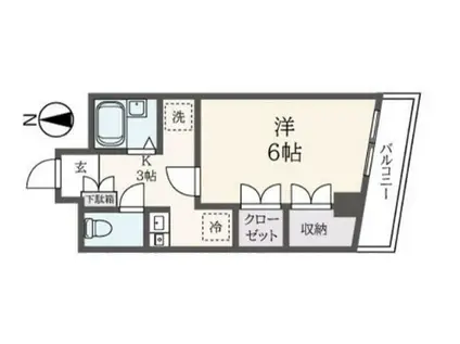 第三内藤ビル(1K/2階)の間取り写真