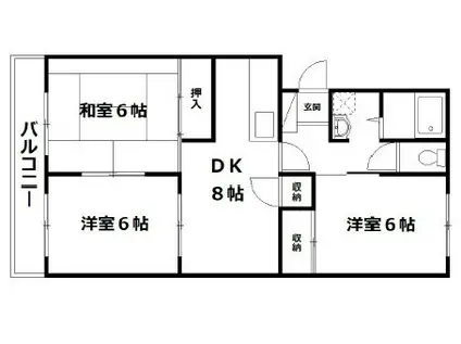 サンセゾン豊隆(3DK/2階)の間取り写真