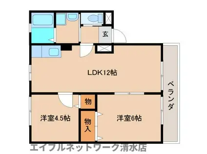 サン・マノワール(2LDK/2階)の間取り写真
