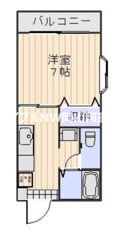 DIAS-U I(1K/2階)の間取り写真