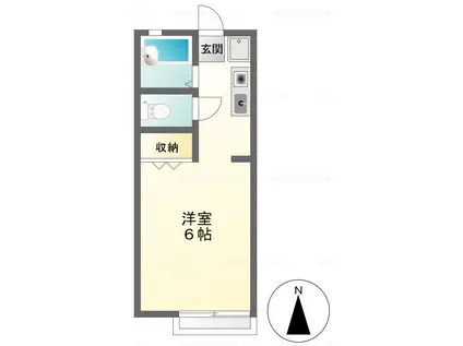 シャンブル・アン・ボーグ(ワンルーム/2階)の間取り写真