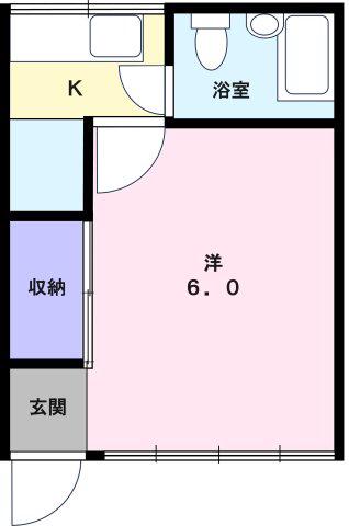 オレンジコート(1K/1階)の間取り写真
