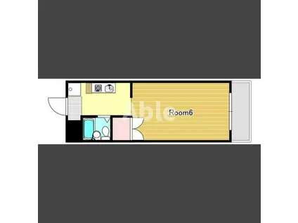 花ノ宮アパート(1K/4階)の間取り写真