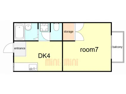 メゾンドジュール(1DK/2階)の間取り写真
