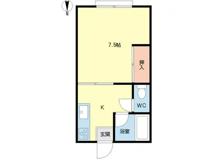 ソフィアII(1K/1階)の間取り写真