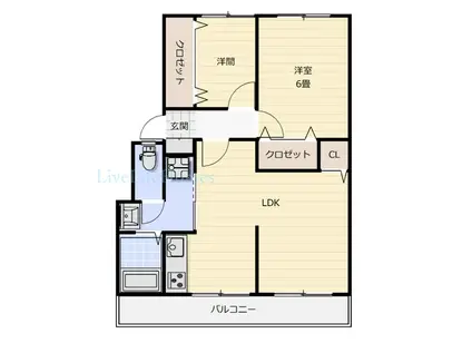 田邨マンション(1LDK/2階)の間取り写真