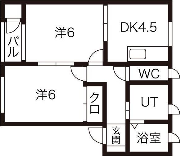 サンアイリス(2DK/1階)の間取り写真
