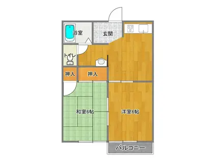 セフィラ赤坂(2DK/1階)の間取り写真