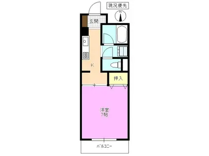 石芝イン・北(1K/2階)の間取り写真