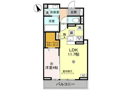 D-PLACE町坪(1LDK/3階)の間取り写真