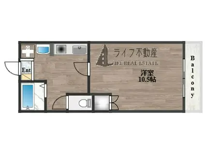 喜久マンション(1K/4階)の間取り写真