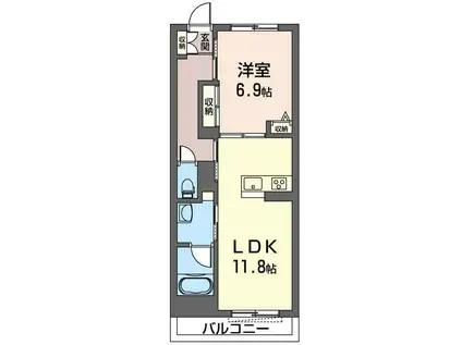 シャーメゾン カーラ ボヌール(1LDK/3階)の間取り写真