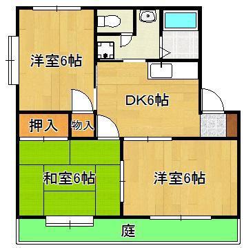 レジデンス A(3DK/1階)の間取り写真