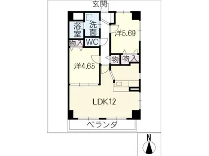 ルミエール 今(2LDK/2階)の間取り写真