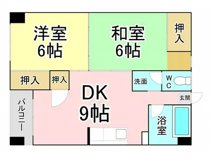 杉山ビル(2DK/4階)の間取り写真