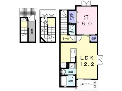 パールN(1LDK/3階)の間取り写真