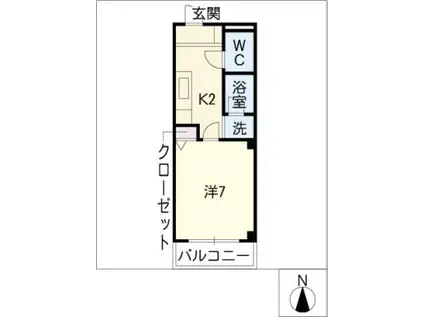 プレミール・シャンブル(1K/2階)の間取り写真