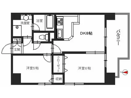 コスモ金町グランコート(2DK/5階)の間取り写真