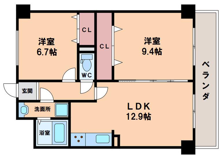 パルテール21(2LDK/6階)の間取り写真