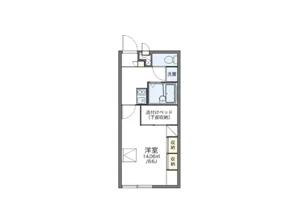 レオパレスAKURAIII(1K/1階)の間取り写真