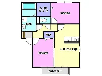 エスポワールA(2LDK/1階)の間取り写真