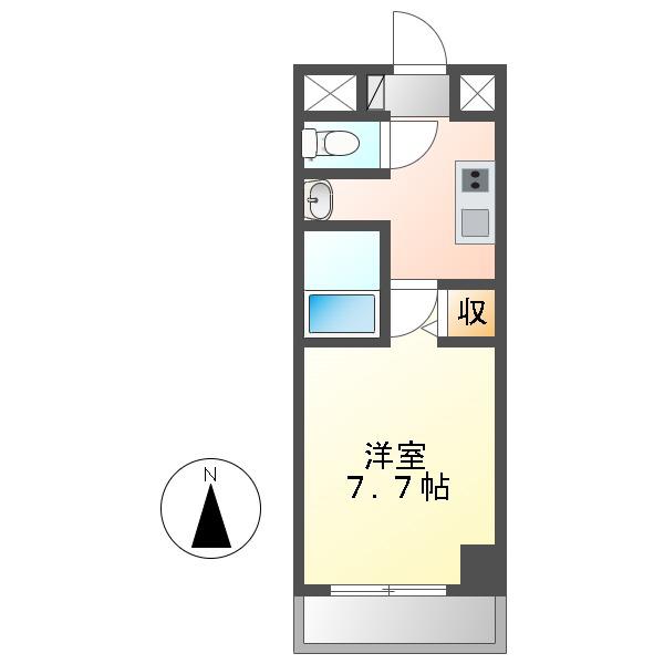 地下鉄東山線 高畑駅 徒歩17分 3階建 築20年(1K/3階)の間取り写真