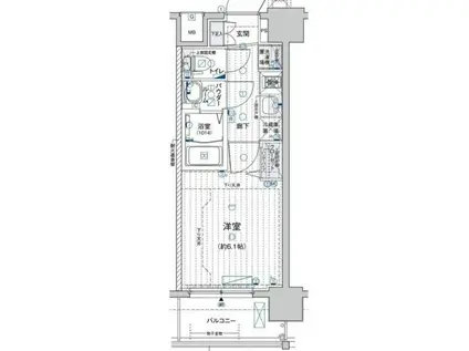 メインステージ天王寺サイドシティ(1K/8階)の間取り写真