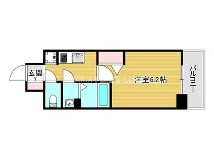 エステムコート四天王寺夕陽丘II(1K/3階)の間取り写真