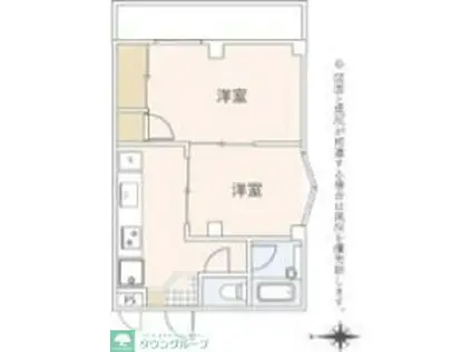 ルヴァンドベール福井(2DK/3階)の間取り写真