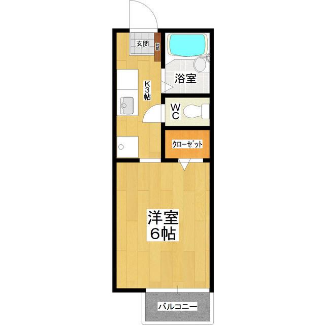 森ハイツ(1K/1階)の間取り写真