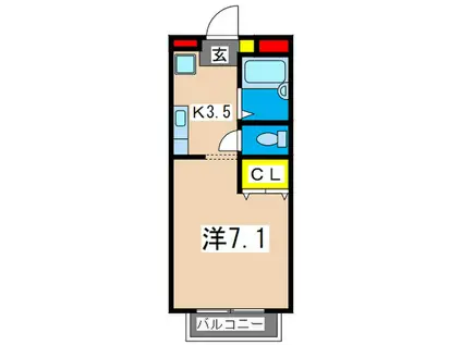 マックスコート(1K/2階)の間取り写真