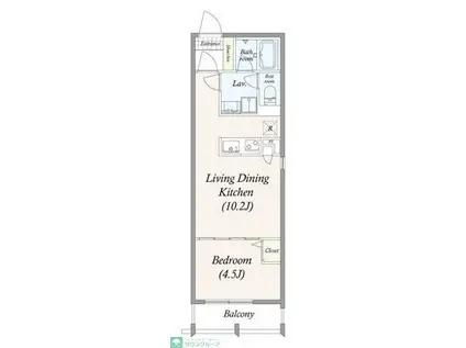 GRAN PASEO三宿(1LDK/2階)の間取り写真