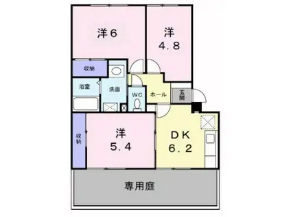 シャイニング弐番館(3DK/2階)の間取り写真