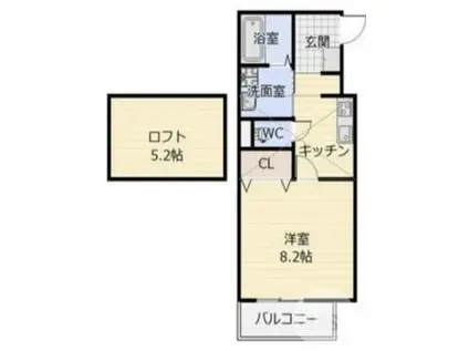 デル・メゾン堺市駅(1K/1階)の間取り写真