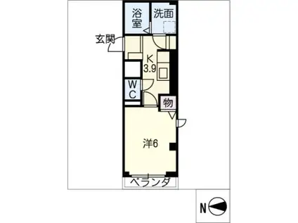 FORTUNAKANAYAMA(1K/1階)の間取り写真