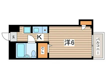 ハチハイム(1K/2階)の間取り写真