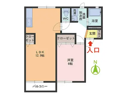 舟橋ハイツ(1LDK/1階)の間取り写真