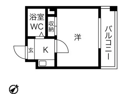 エクセル大野芝(1K/3階)の間取り写真