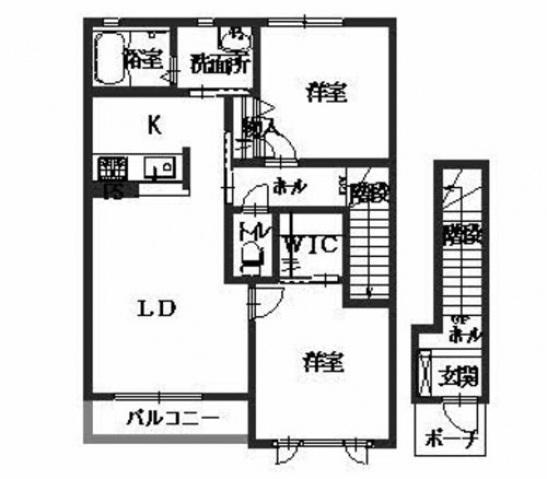 モン・ヴィラージュ(2LDK/2階)の間取り写真