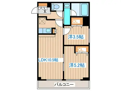 AMBIENTE619(2LDK/4階)の間取り写真