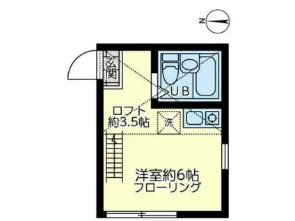 ECOL GAIA エコル・ガイア(ワンルーム/1階)の間取り写真