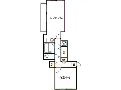コアイースト(1LDK/2階)の間取り写真