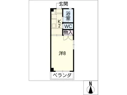 コーポ岐北(1K/2階)の間取り写真