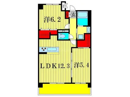 プレシャスタワー柏(2LDK/6階)の間取り写真