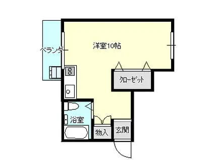 コーポ上物部(ワンルーム/1階)の間取り写真