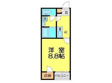 レオネクスト佃(1K/1階)の間取り写真