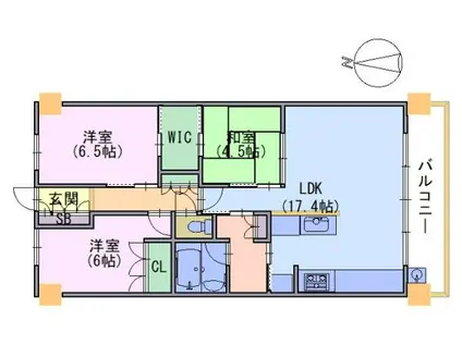 メイツブラン長岡京5階(3LDK/5階)の間取り写真